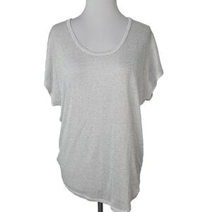 Two By Vince Camuto Silver Lightweight Knit Popover Top Size Small S